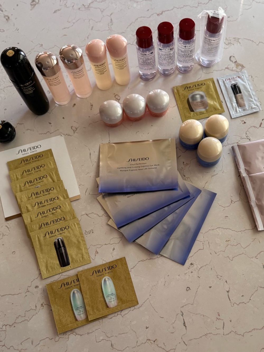 Shiseido Bundle Package Sample of Creams Masks Bags & Pouches ALL NEW